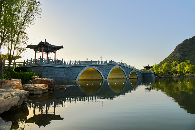 濟南華山洼濕地公園崇正橋、煙雨橋